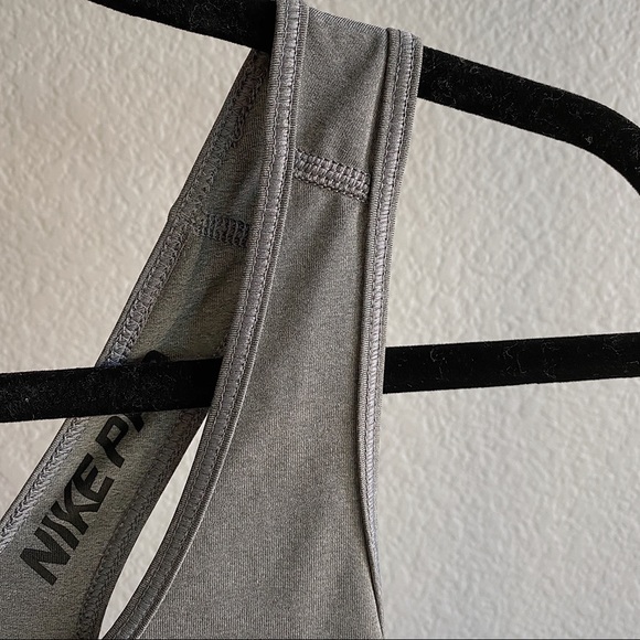 Nike pro Athletic dri-fit grey logo tank top small - Picture 3 of 5
